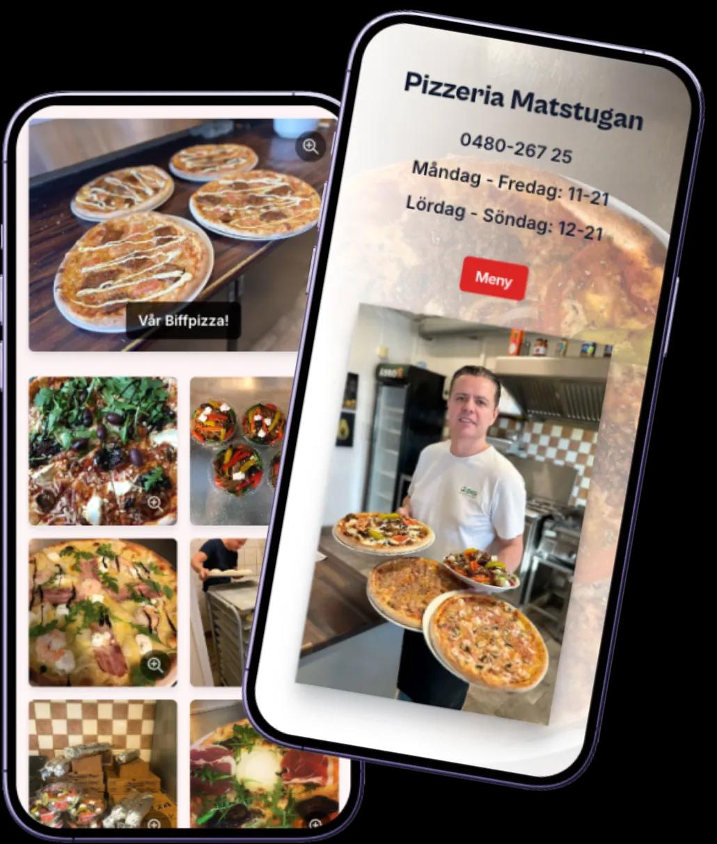 Pizzeria Matstugan hemsida